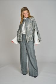 Grijze oversized vest met print Due Amanti