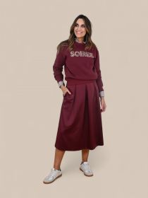Bordeaux sweater met opschrift soiree Léonie de Paris
