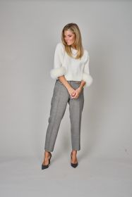 Ecru pull met pels aan de mouwen Max & Moi