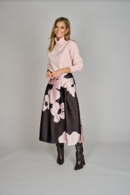 Bruine rok met roze bloemen Senso