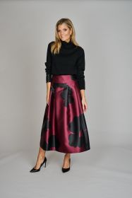 Bordeaux rok met zwarte bloemen Senso