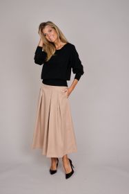 Beige rok met plooien Senso