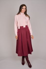 Bordeaux rok met plooien Senso