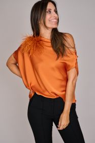 Roeste assymetrische bloes Linea Raffaelli