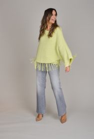 Lime poncho met franjes Herzen'S angelegenheit
