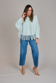 Mint poncho met franjes Herzen'S angelegenheit