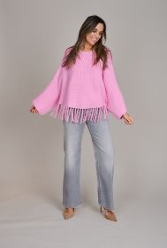 Roze poncho met franjes Herzen'S angelegenheit