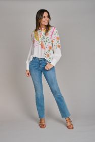 Witte bloes met bloemenprint Herzen'S angelegenheit