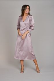 Taupe kleed met drappage in de taille Riani