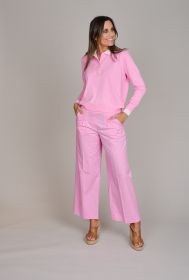 Roze pull met blekere kraag en manchette Riani