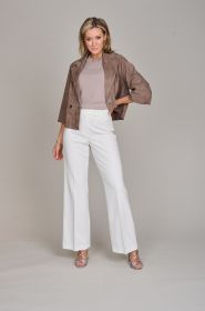 Taupe pull met parels aan de hals Riani