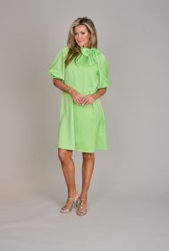 Groen kleed met strik aan hals Linea Raffaelli