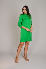 Groen kleed met flap aan mouw Linea Raffaelli