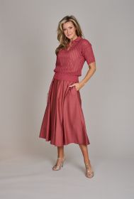 Brique pull met kraag, gaatjes en korte mouw Peserico