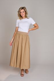 Witte T-shirt met beige boord Peserico