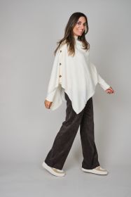 Ecru poncho Les Cordes