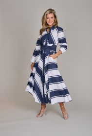 Blauw wit gestreept hemdkleed Joseph Ribkoff