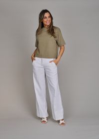 Kaki pull met korte mouw Lalotti