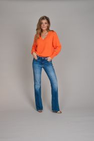 Oranje V-hals pull Lalotti