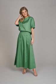 Groene bloes met ronde hals Lalotti