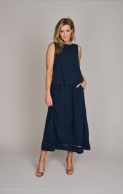 Marine top met fantasie in de rug Lalotti