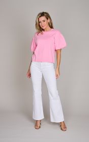 Roze sweater met pofmouw Lalotti
