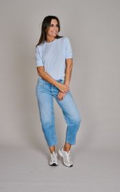 Lichtblauwe pull met korte mouw Repeat