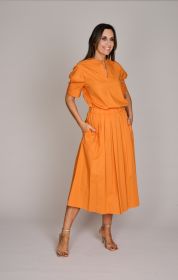 Oranje rok met plooien Rosso 35