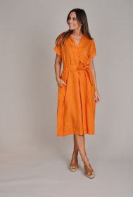 Oranje V-hals kleed Rosso 35