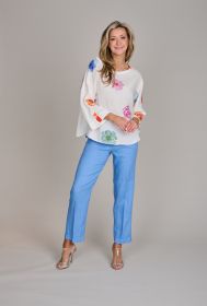 Blauwe broek op elastiek Rosso 35