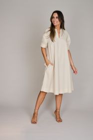 Beige V-hals kleed Rosso 35
