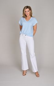 Lichtblauwe V-hals T-shirt Anneclaire