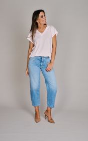 roze V-hals T-shirt Anneclaire