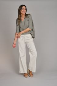 Kaki oversized V-hals pull Max & Moi