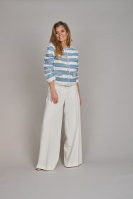 Blauw/ wit gestreepte jeansvest Max & Moi