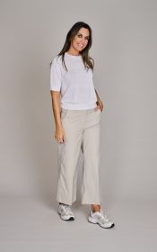 Witte, fijne pull met korte mouw Riani