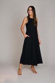Zwart lang, mouwloos kleed Riani