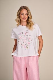Witte T-shirt met roze hartjes Due Amanti