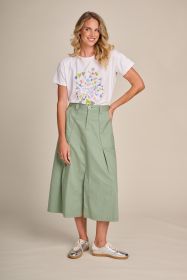 Kaki rok met grote zakken Due Amanti