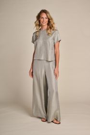 Grijsgroene broek met glans Due Amanti