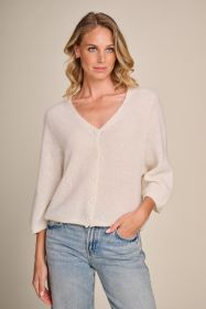 Ecru V-hals gilet Due amanti