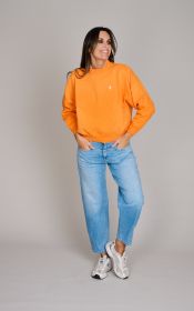 Oranje sweater met opschrift polo op de rug Ralph Lauren