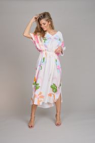 Wit kleed met multicolor print Herzen'S angelegenheit