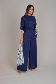 Blauwe wijde broek Caroline Biss