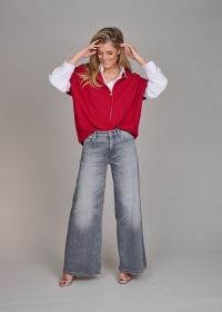 Rode gilet met rits en korte mouw Caroline Biss