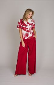 Rood/ witte bloes met print Caroline Biss