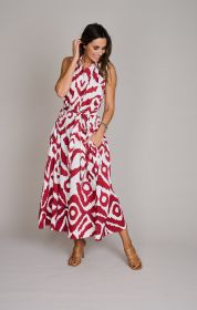Rood/ wit hemdkleed met print Caroline Biss