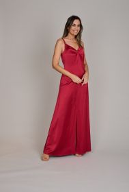 Bordeaux lang satijnen kleed Caroline Biss