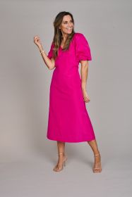 Fuchsia lang kleed in tafta Atmos