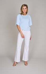 Lichtblauwe pull met korte mouw Senso